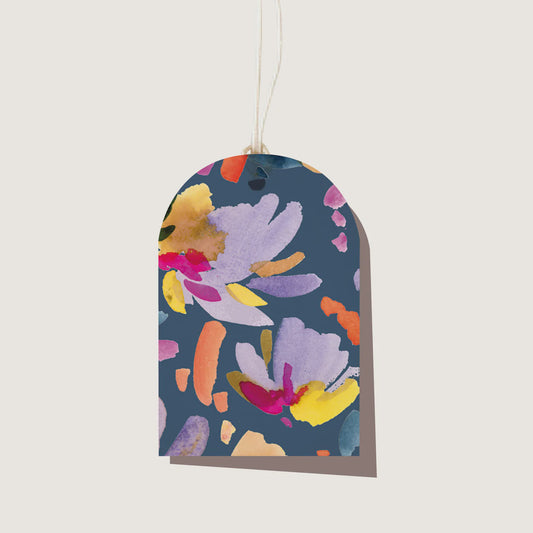 Gift Tag - Floral Navy