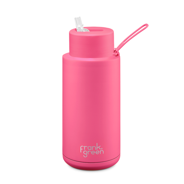 Frank Green - Straw Bottle Neon Pink 1L