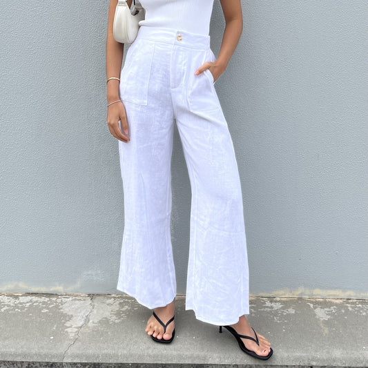 Jude Linen Pants - White